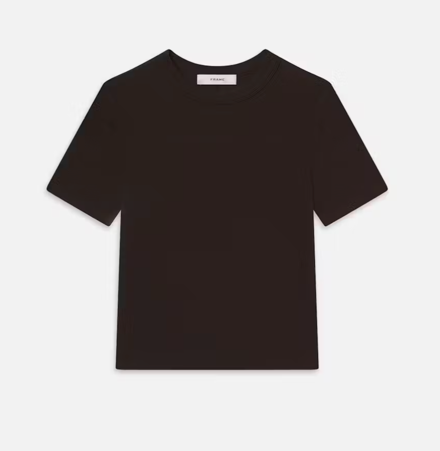 Frame - Ribbed Baby Tee in Espresso