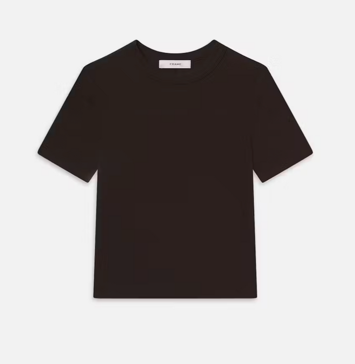 Frame - Ribbed Baby Tee in Espresso
