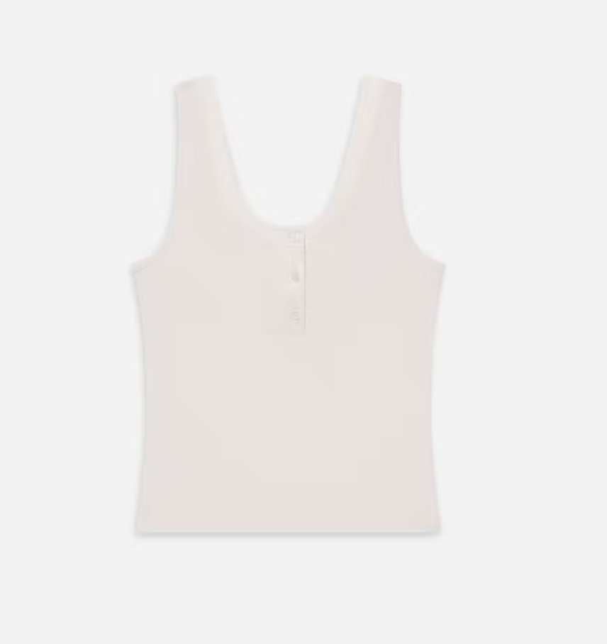 Frame - Satin Trim Tank in Alabaster