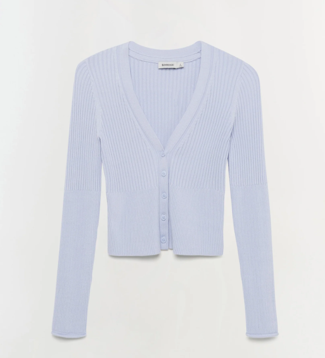 SIMKHAI - Ailany Shrunken Cardigan in Periwinkle Sky