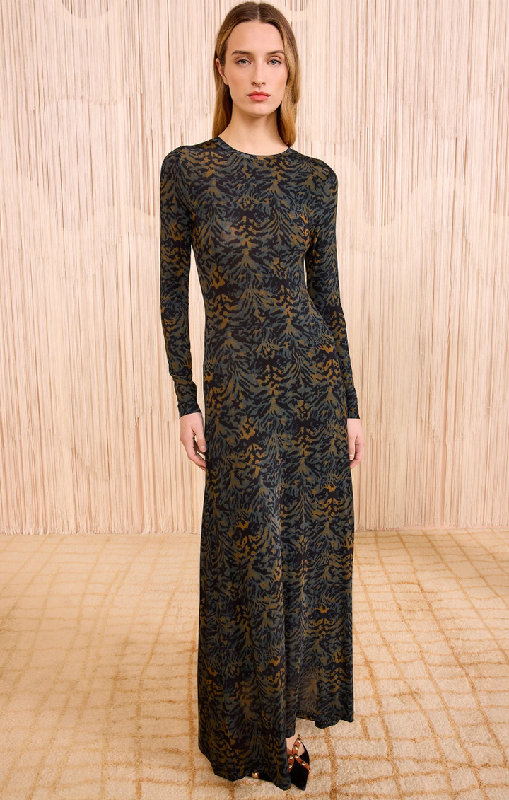Ulla Johnson - Amari Jersey Long Sleeve Dress in Desert Jasper