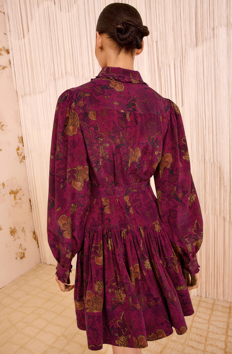 ulla johnson simona silk long sleeve mini dress Ulla Johnson Simona Silk Long Sleeve Mini Dress