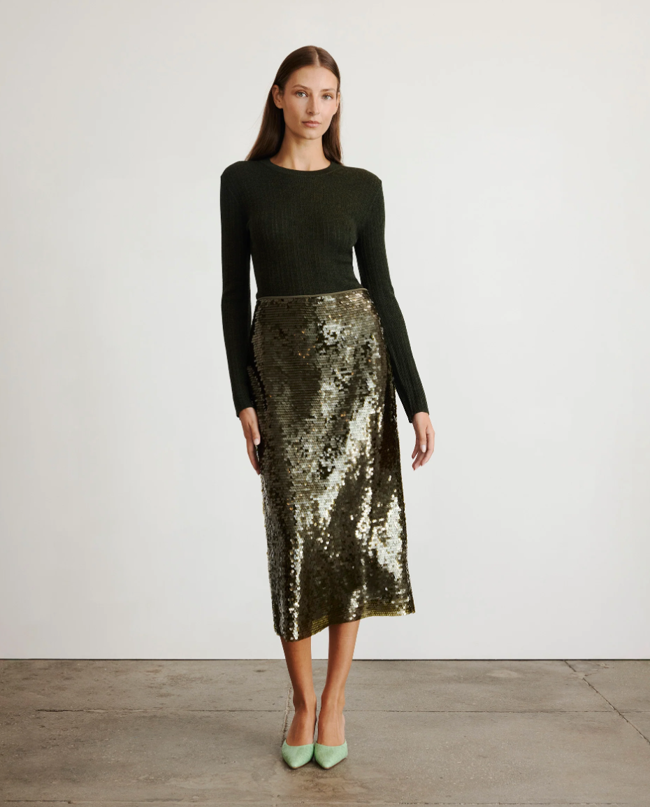Tanya Taylor - Kiah Skirt in Forest Green
