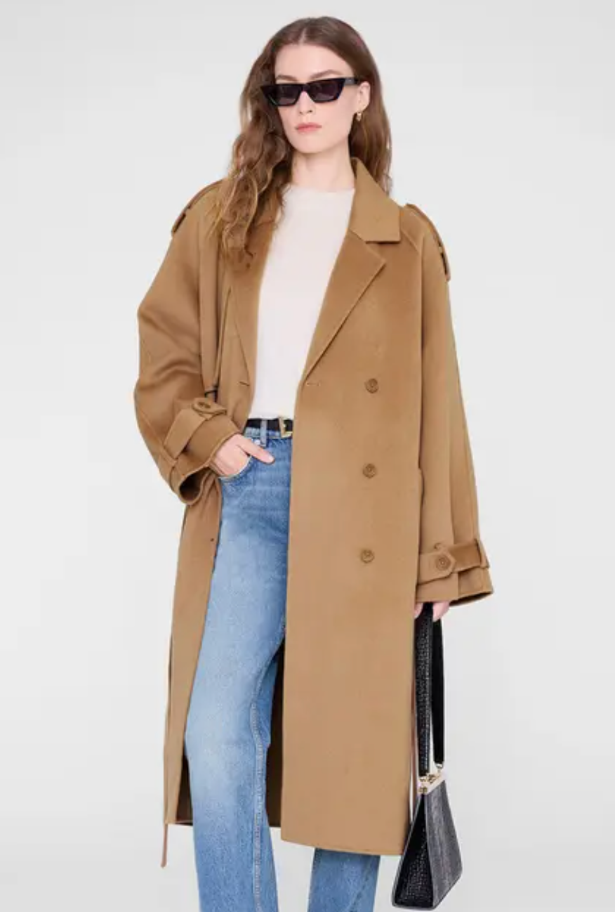 Anine Bing - Rickie Maxi Trench Coat in Camel Coats & Jackets