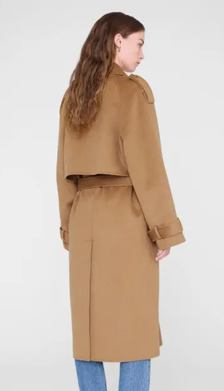 Anine Bing - Rickie Maxi Trench Coat in Camel Coats & Jackets