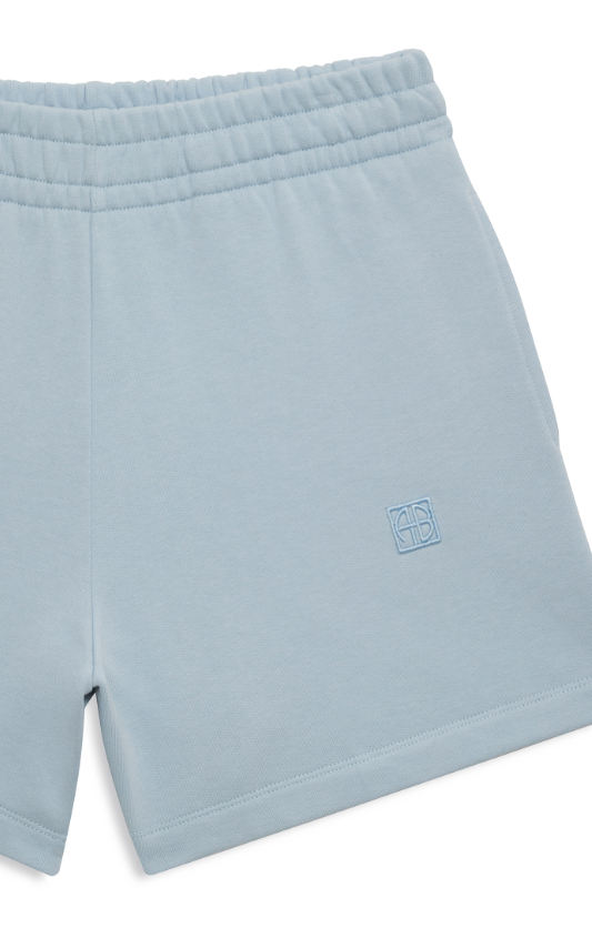 Anine Bing - Kam Short Framed Monogram in Pale Blue Shorts