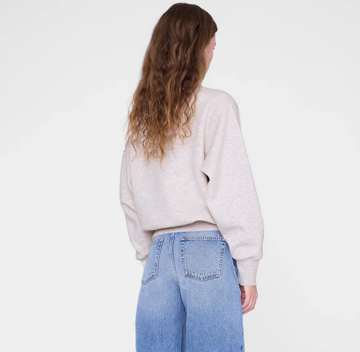 Anine Bing - Harry Shrunken LA Sweatshirt in Oatmeal Melenge