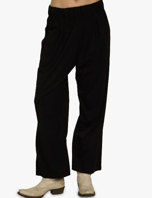 LES TIEN - Penny Pleated Pant in Jet Black Pants