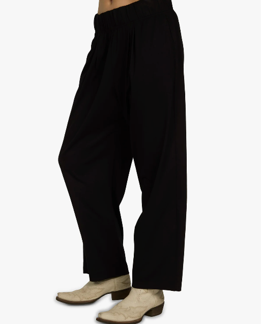 LES TIEN - Penny Pleated Pant in Jet Black Pants