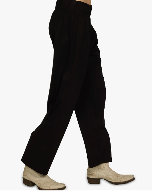 LES TIEN - Penny Pleated Pant in Jet Black Pants