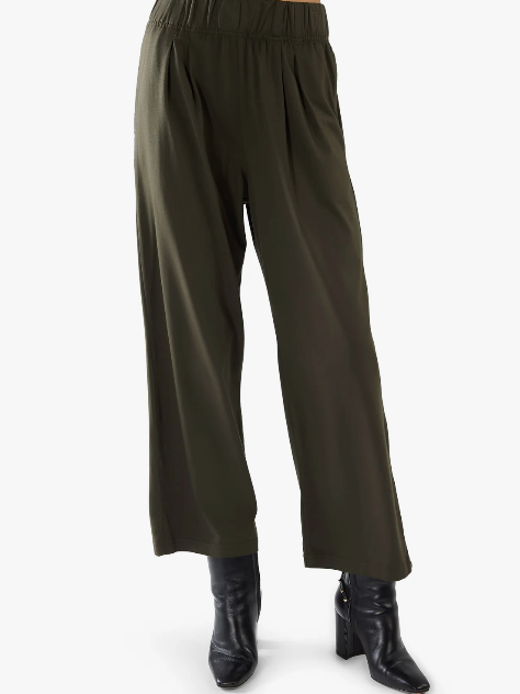 LES TIEN - Penny Pleated Pant in Washed Forest Pants