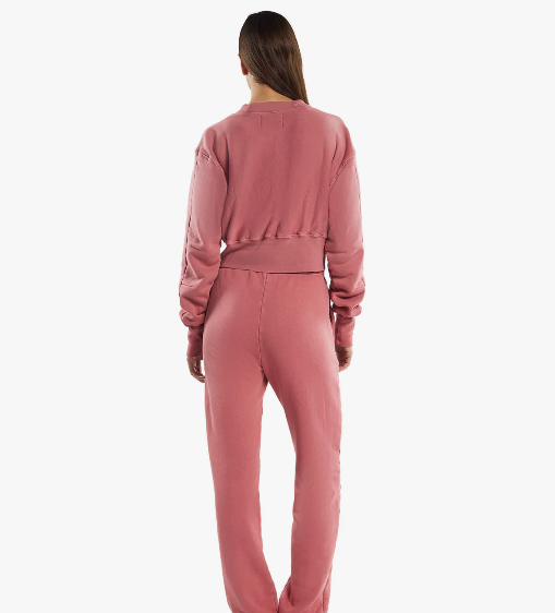 LES TIEN - Diana Crop Cardigan in Washed Flamingo Cardigans
