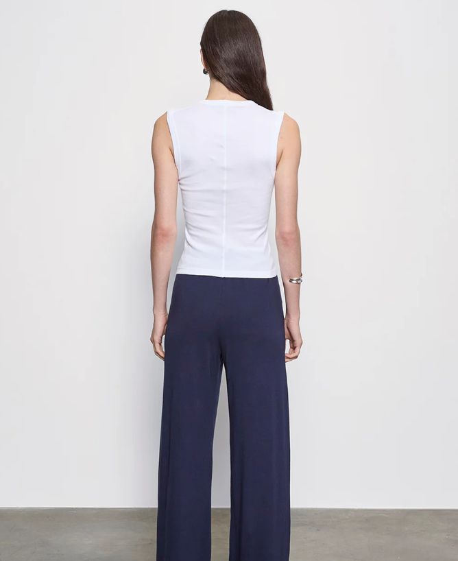 ENZA COSTA - Supima Cotton New Classic Sleeveless V in White Tank Top