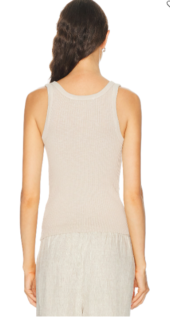 ENZA COSTA - Military Rib Crop Tank in Flax Tank Top