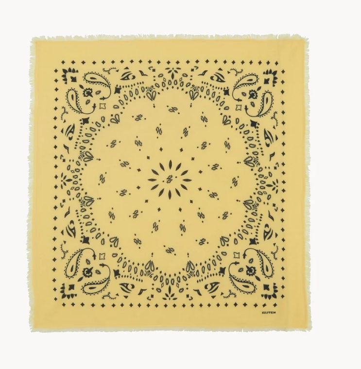 KUJTEN - Hachiko Large Cashmere Bandana Scarf in Anis Accessories