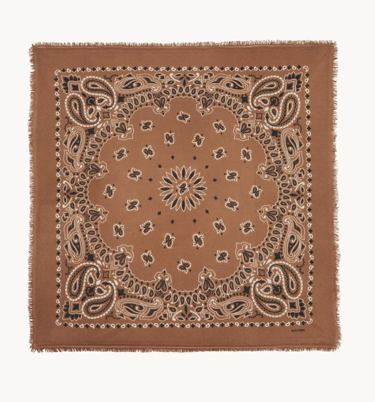 KUJTEN - Hachiko  Large Cashmere Bandana Scarf in Bico Caramelo Accessories