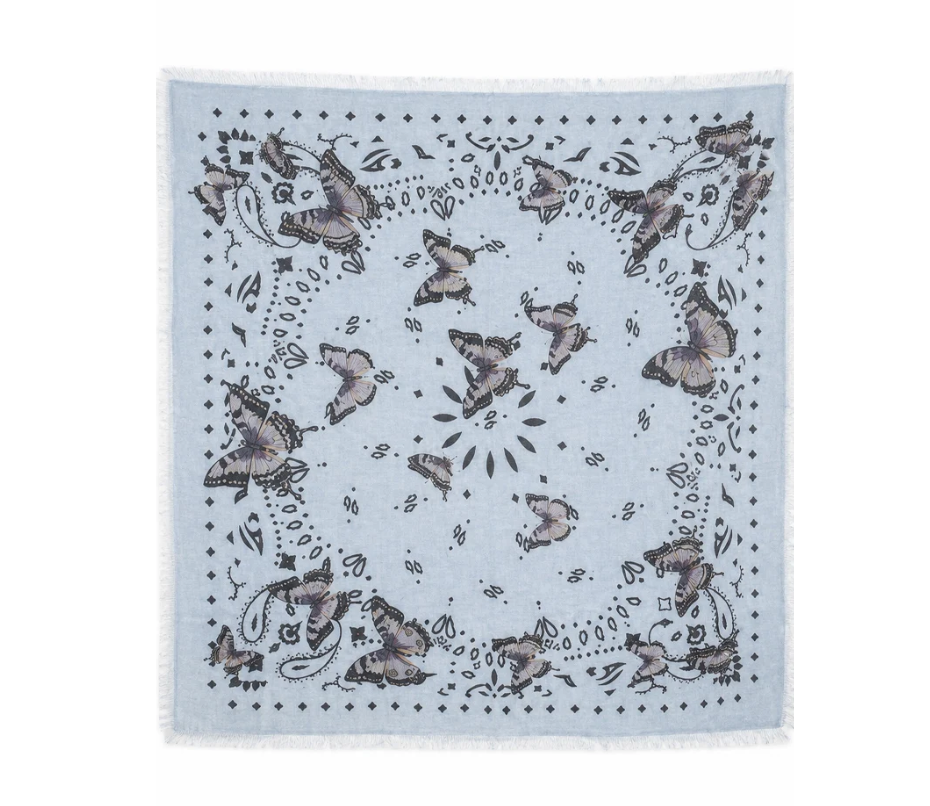 KUJTEN - Hachiko Large Butterfly Cashmere Bandana Scarf in Celestial Scarves