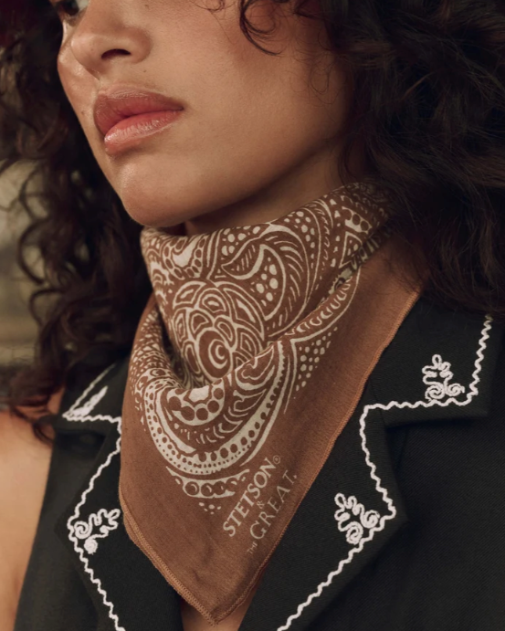 THE GREAT X STETSON - Stetson Western Paisley Scarf in Rust Scarves