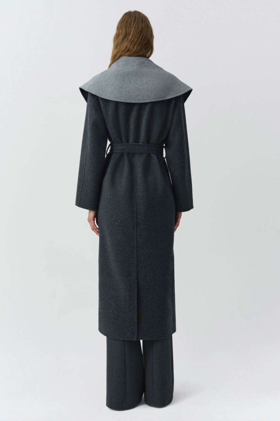 SIMKHAI - Allura Reversible Belted Coat in Charcoal Coats & Jackets