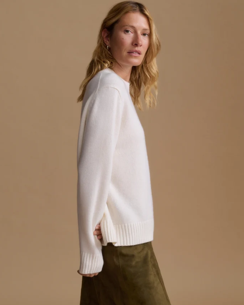 JENNI KAYNE - Cashmere Oversized Crewneck in Ivory Sweaters