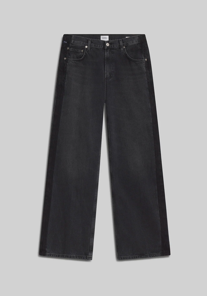 CITIZENS OF HUMANITY - Lindz Easy Straight with Tuxedo Stripe in Kuro Jeans