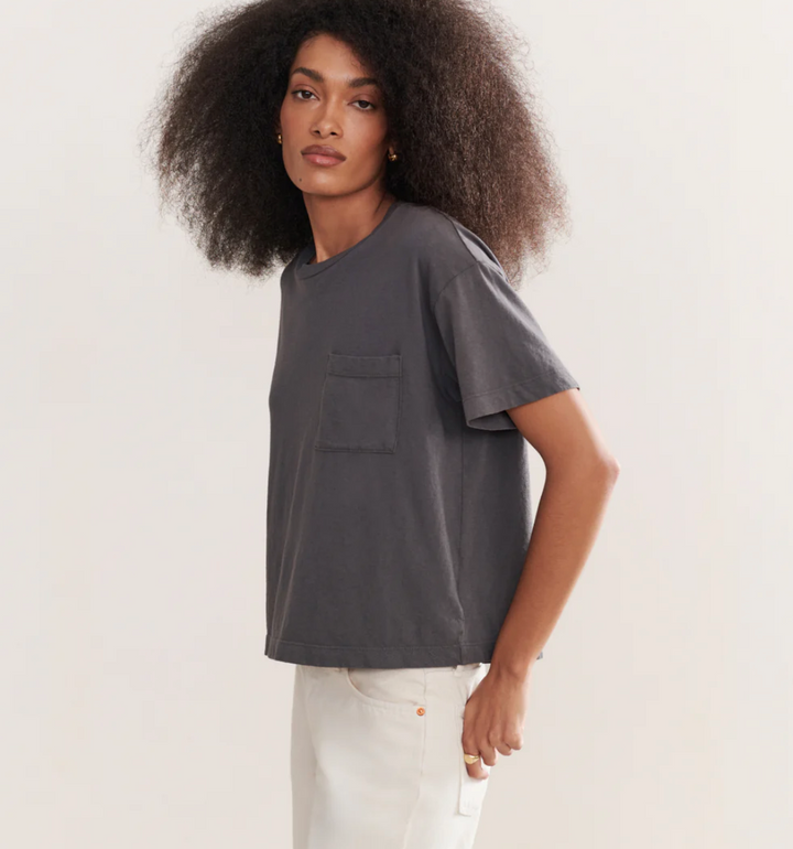 Jenni Kayne - Vintage Pocket Tee in Charcoal