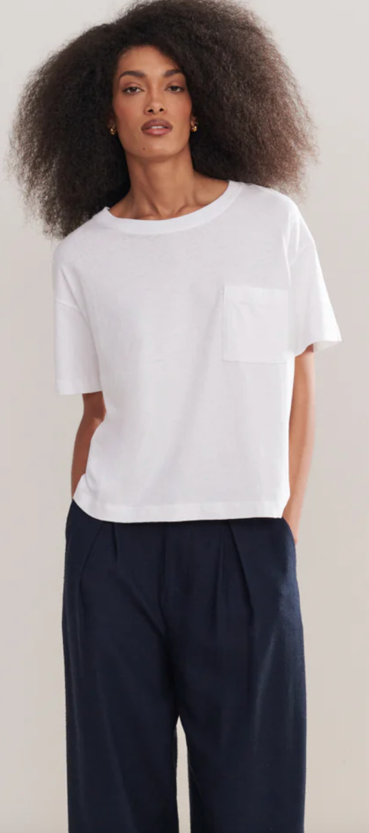JENNI KAYNE - Vintage Pocket Tee in White