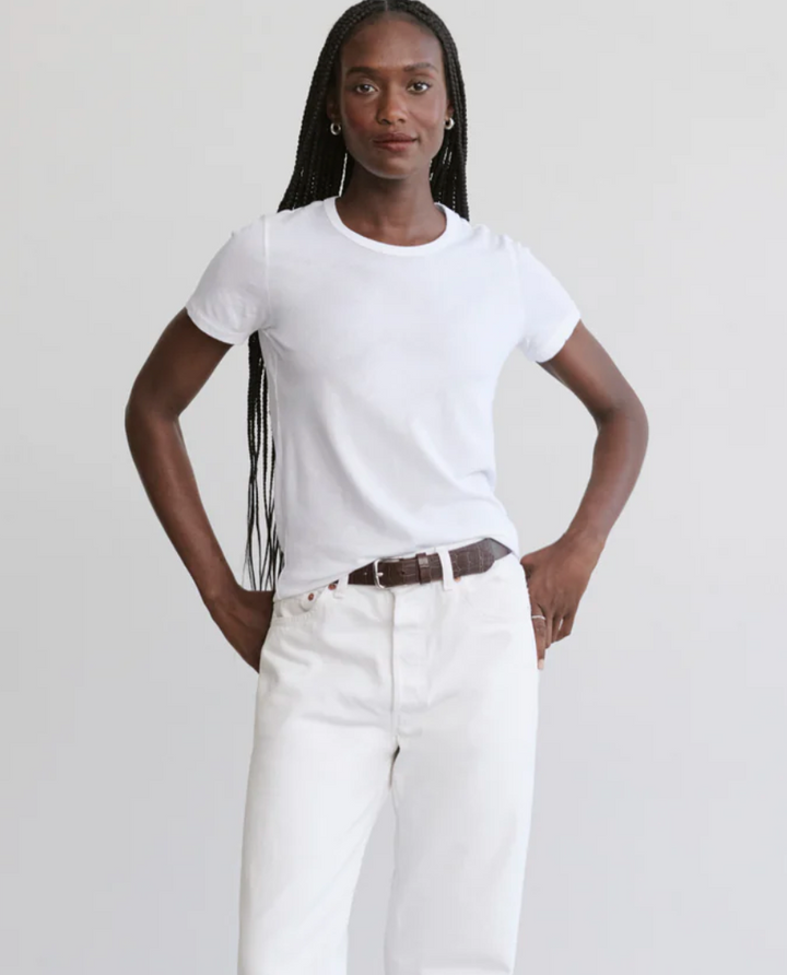 JENNI KAYNE - Cotton Slim Tee in White