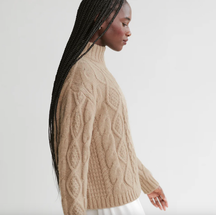 Jenni Kayne - Cable Half Zip Sweater in Clove