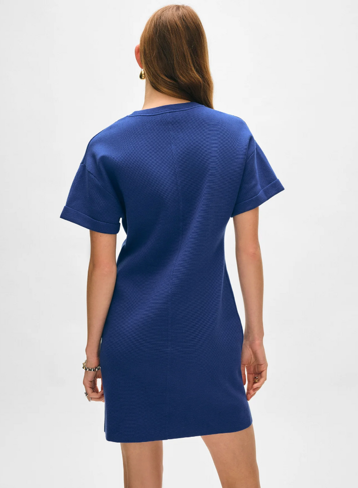 White + Warren - Superfine Organic Cotton Dress in Sapphire