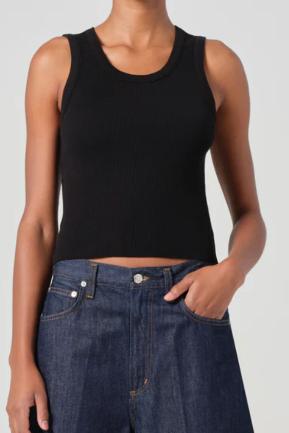 AGOLDE - Shrunken Poppy Tank in Black