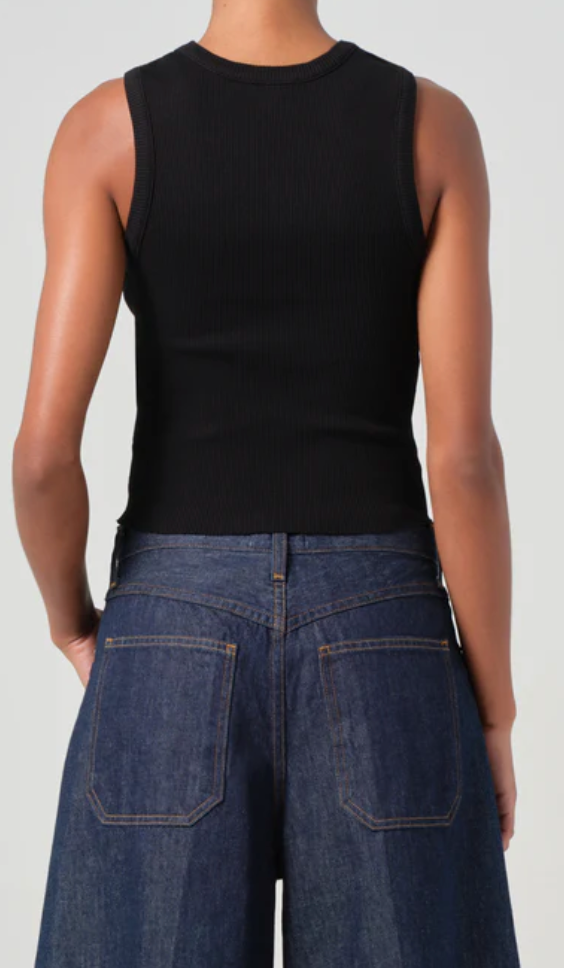 AGOLDE - Shrunken Poppy Tank in Black