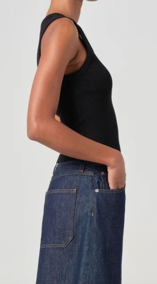 AGOLDE - Shrunken Poppy Tank in Black