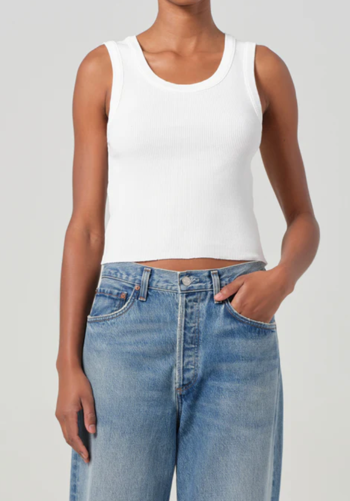 AGOLDE - Shrunken Poppy Tank in White