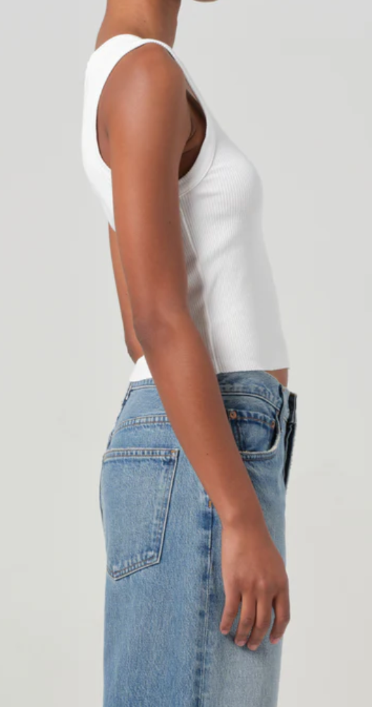 AGOLDE - Shrunken Poppy Tank in White