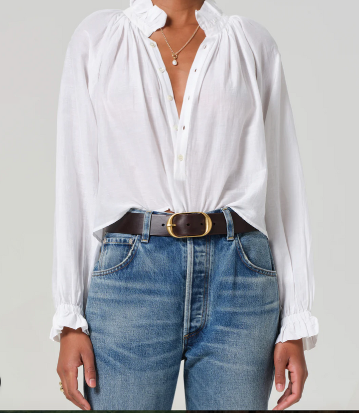 CITIZENS OF HUMANITY - Iris Ruffled Top in White