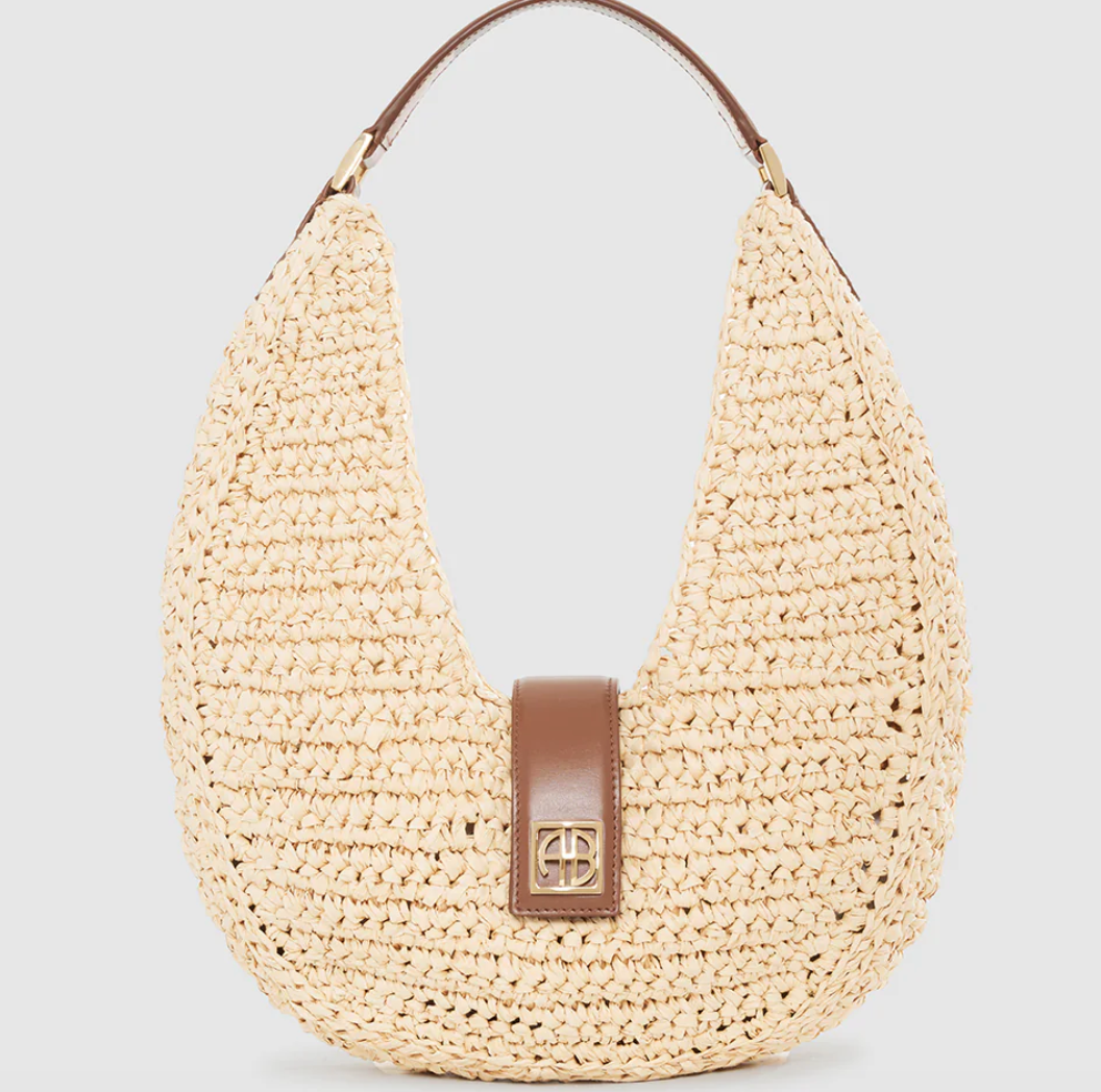 Anine Bing - Lou Bag Monogram Natural with Cognac