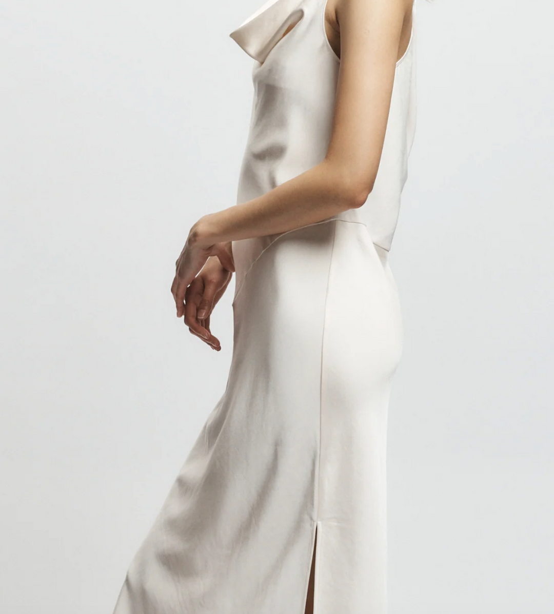 Saint Art New York - Celeste Twist Back Dress in Ivory