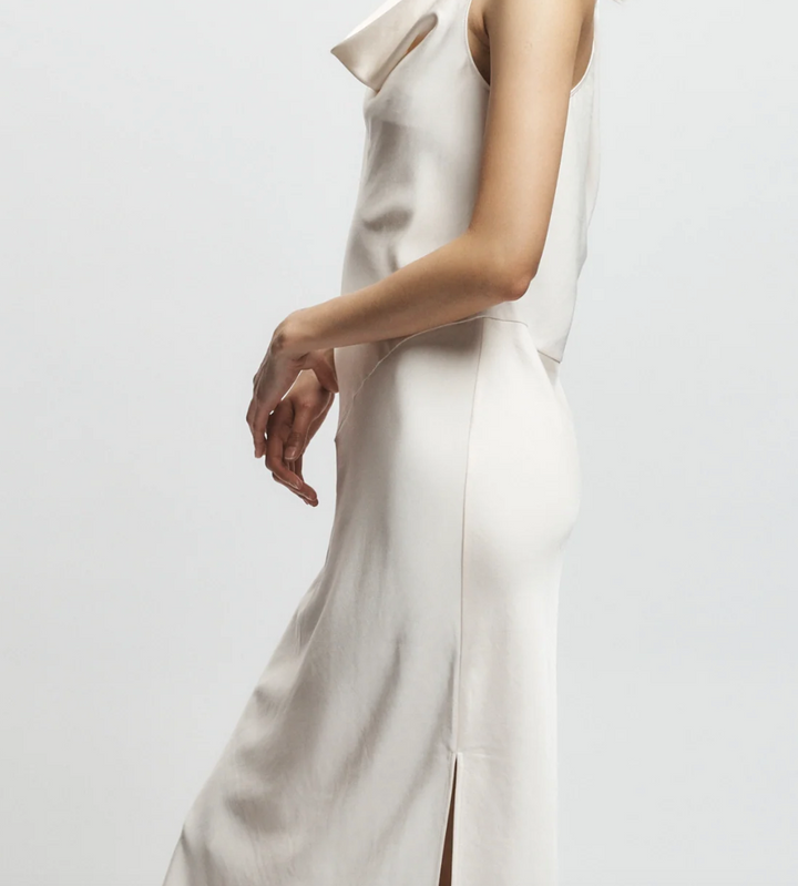 Saint Art New York - Celeste Twist Back Dress in Ivory