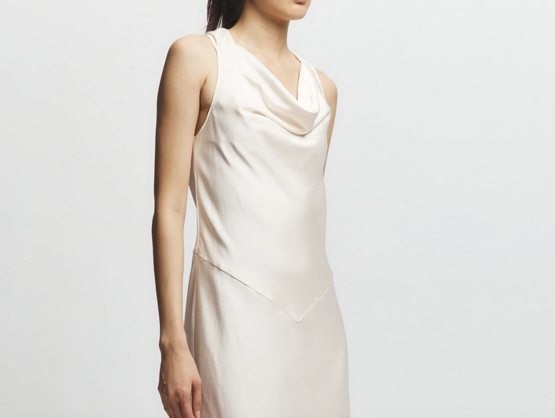 Saint Art New York - Celeste Twist Back Dress in Ivory