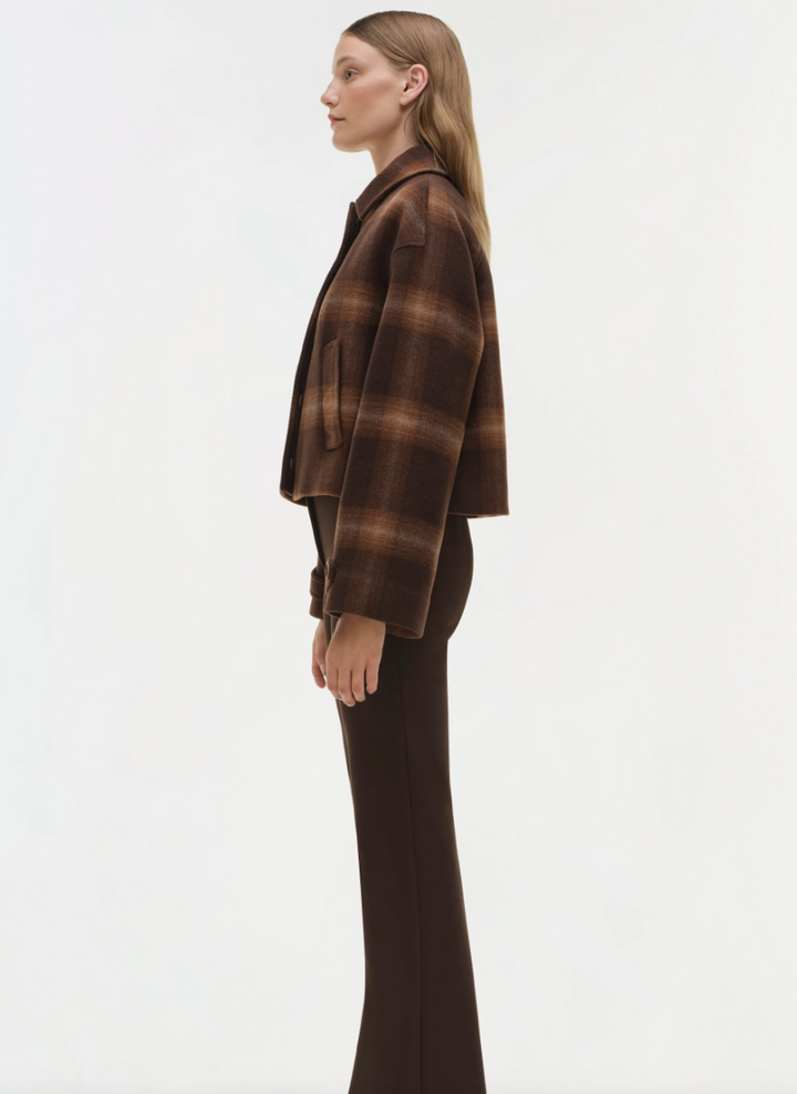 Simkhai - Colby Plaid Jacket in Chocolate Plaid