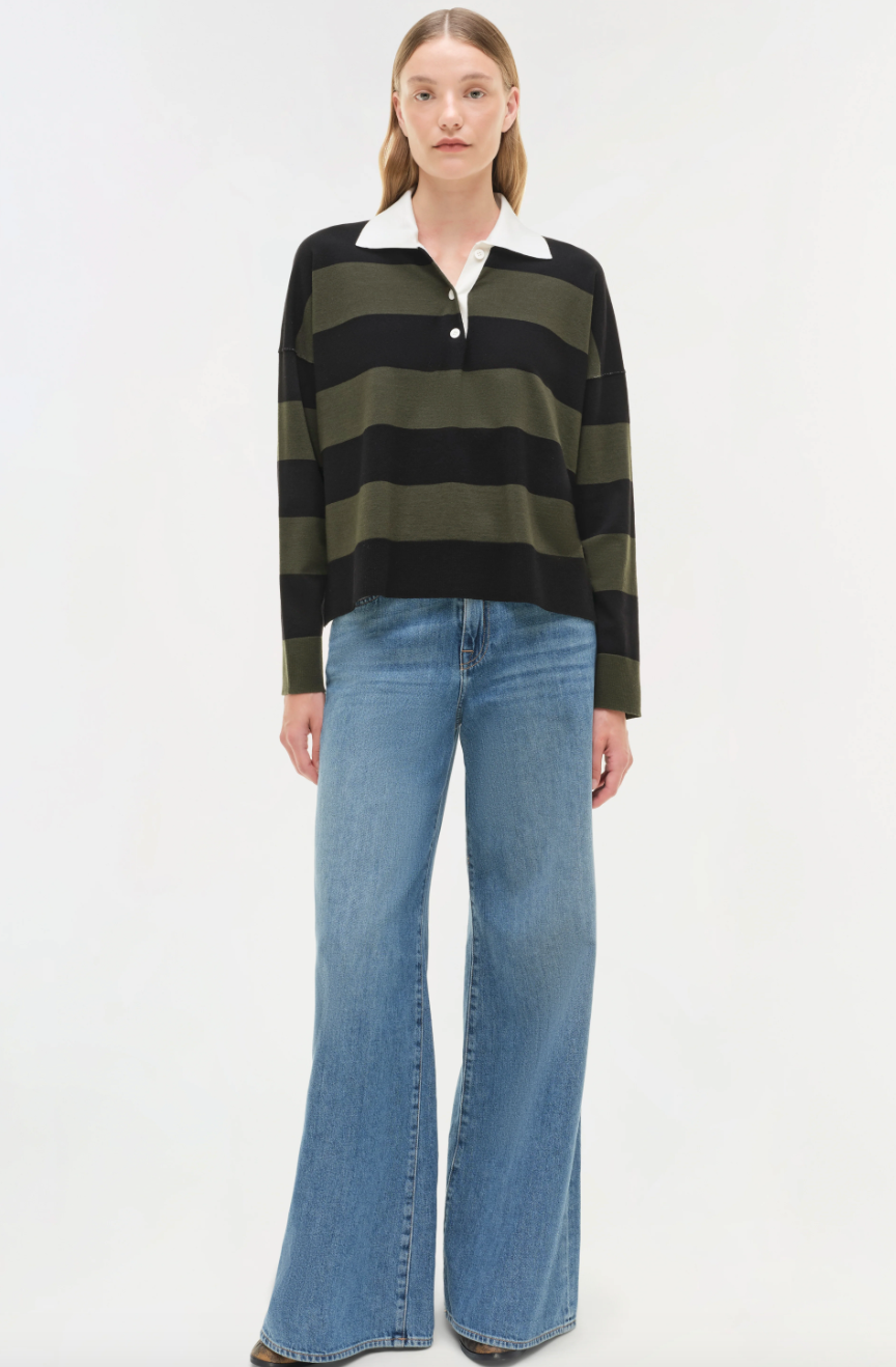 Simkhai - Carson Rugby Polo in Cypress Stripe
