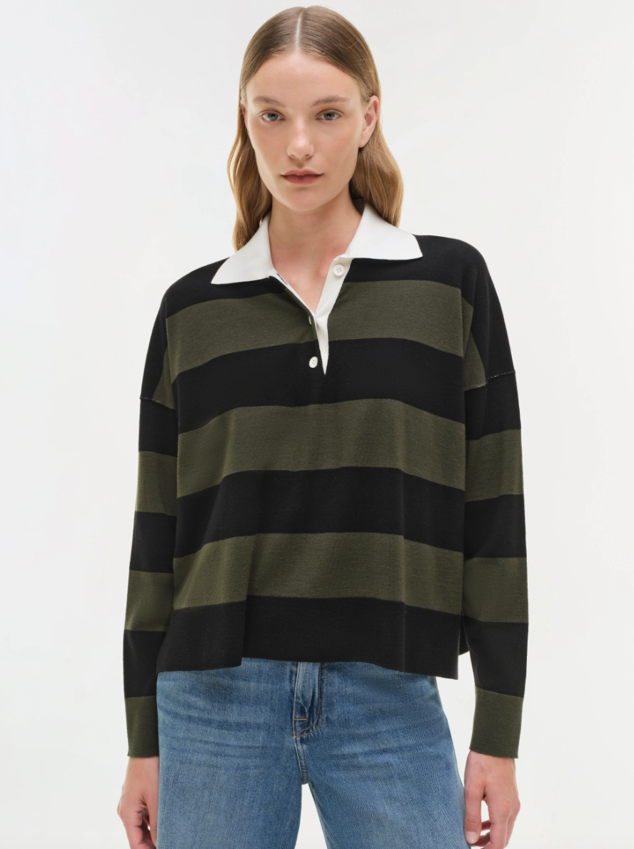 Simkhai - Carson Rugby Polo in Cypress Stripe