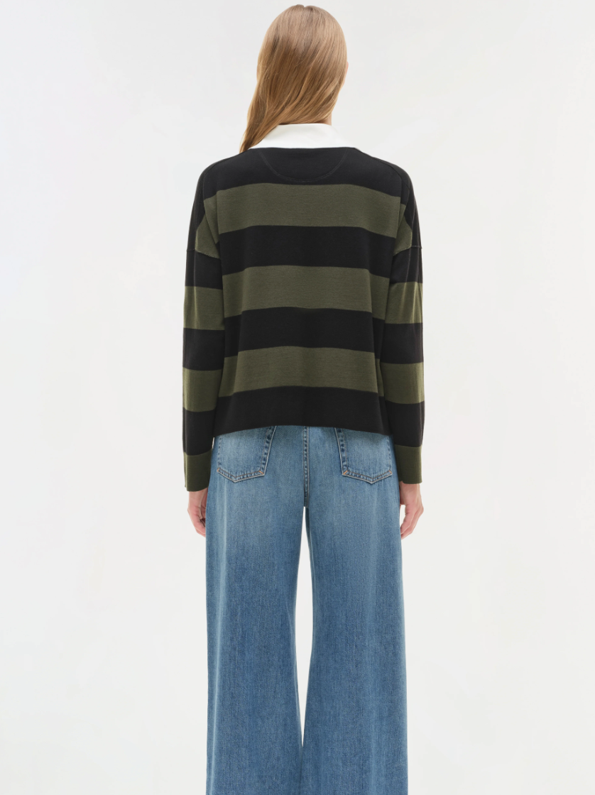 Simkhai - Carson Rugby Polo in Cypress Stripe