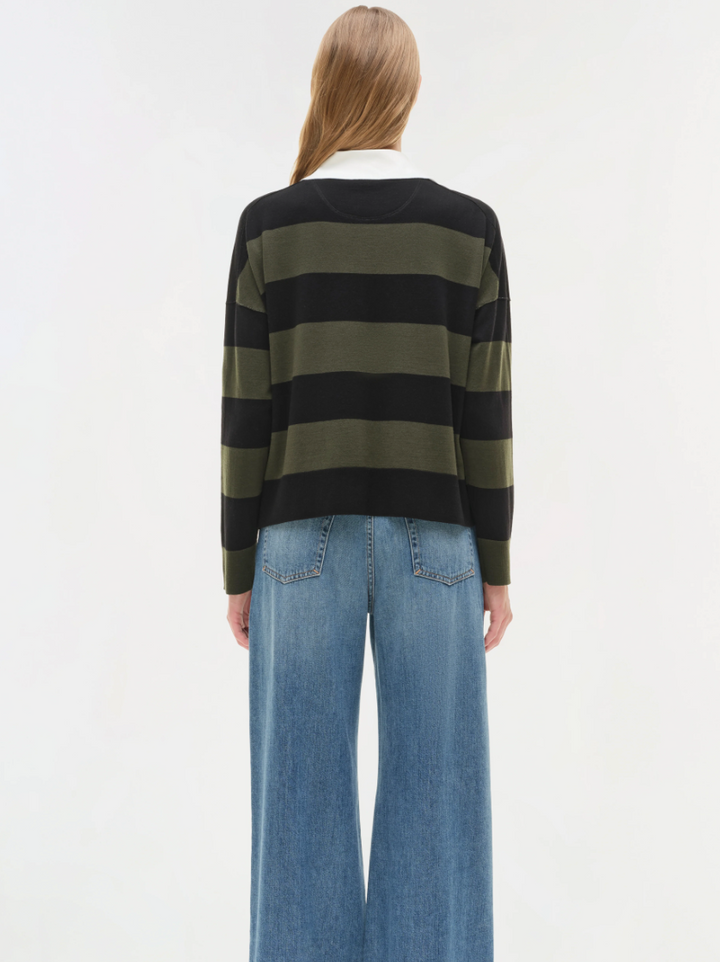 Simkhai - Carson Rugby Polo in Cypress Stripe