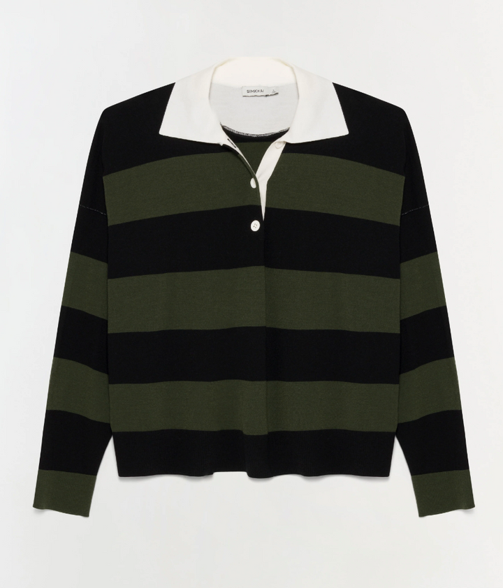 Simkhai - Carson Rugby Polo in Cypress Stripe