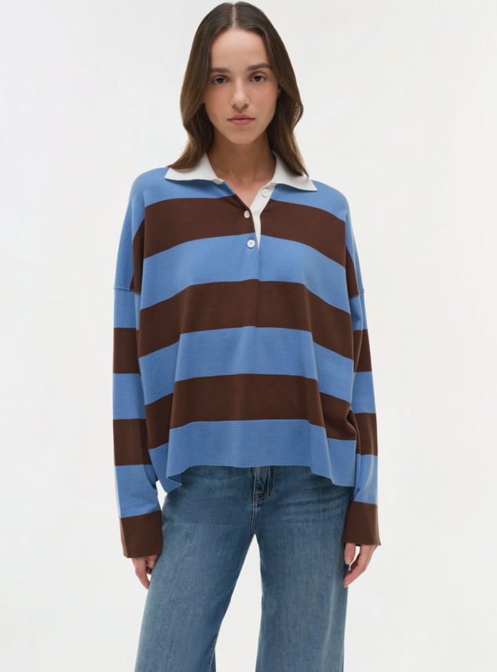 Simkhai - Carson Rugby Polo in Horizon Stripe