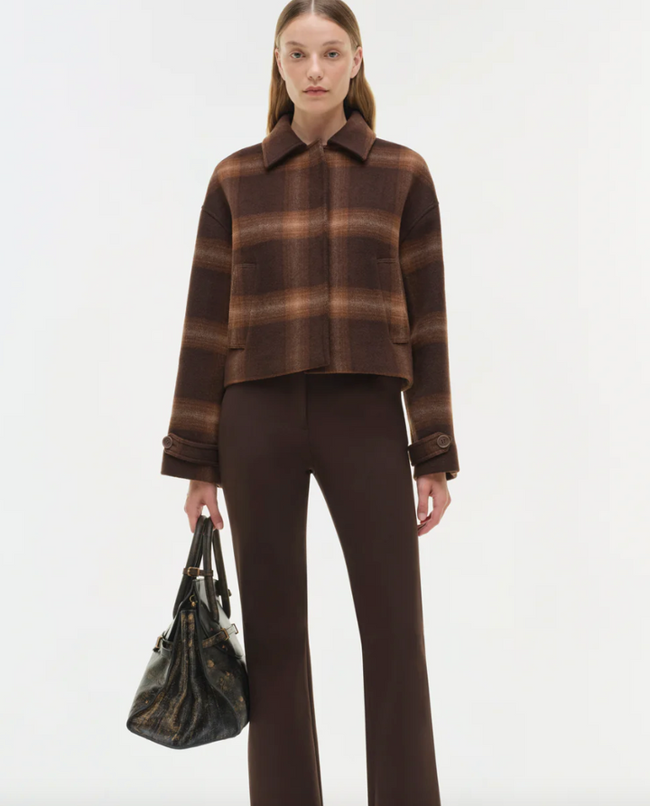 Simkhai - Colby Plaid Jacket in Chocolate Plaid