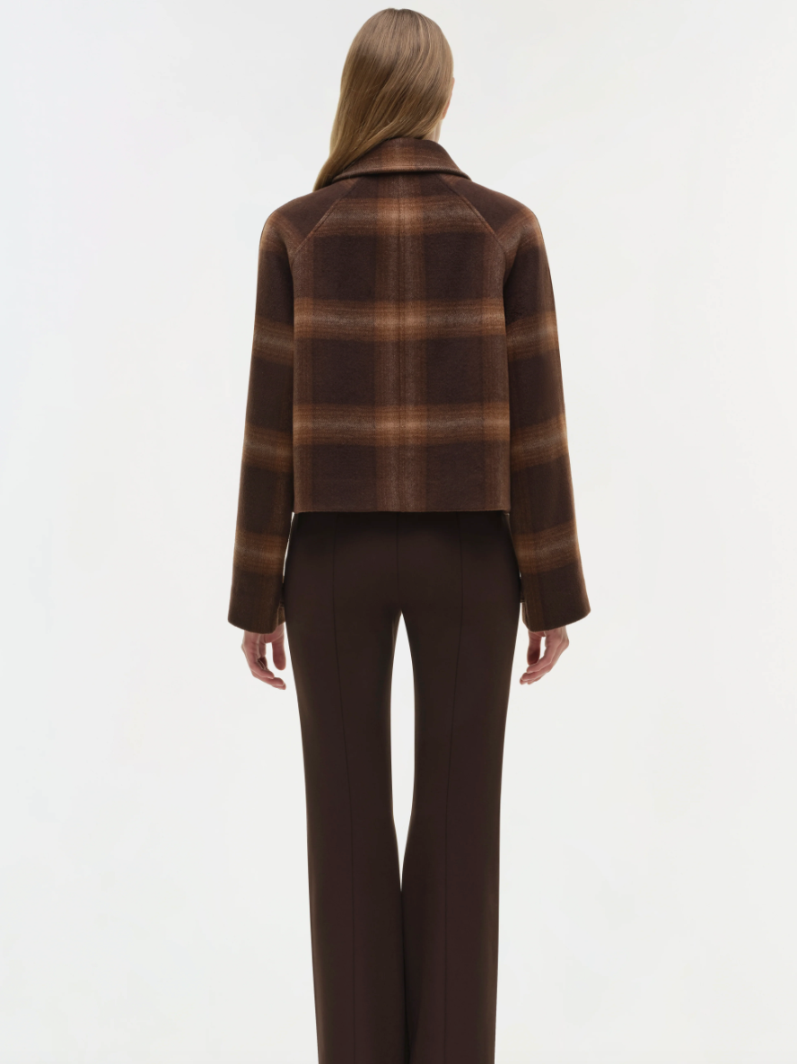 Simkhai - Colby Plaid Jacket in Chocolate Plaid