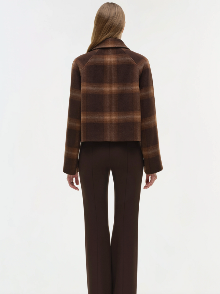 Simkhai - Colby Plaid Jacket in Chocolate Plaid